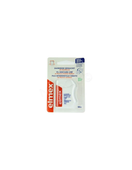 Elmex Fil Dentaire Ciré Au Fluorure D'amines Olafluor Distributeur 50m -Soins Produits Boutique elmex fil dentaire cire fluorure amines olafluor distributeur 50m