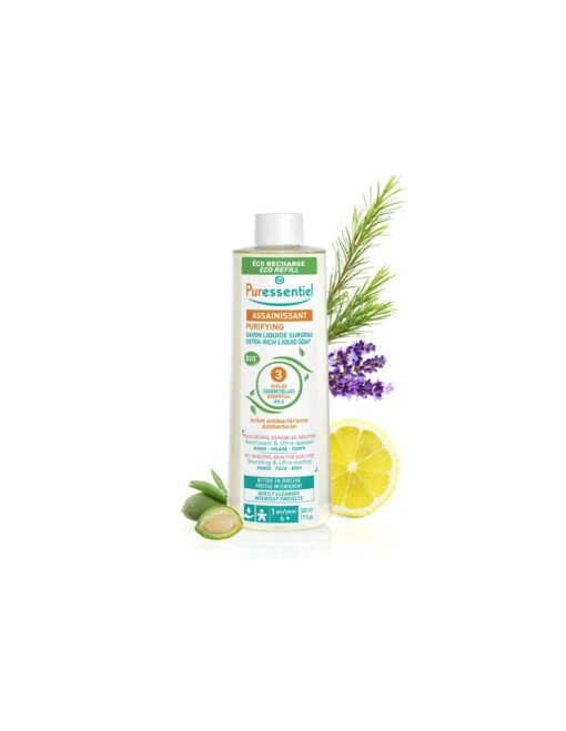 Puressentiel Assainissant Savon Liquide Surgras Bio. Eco-recharge 500ml -Soins Produits Boutique puressentiel assainissant savon liquide surgras bio eco recharge 500ml