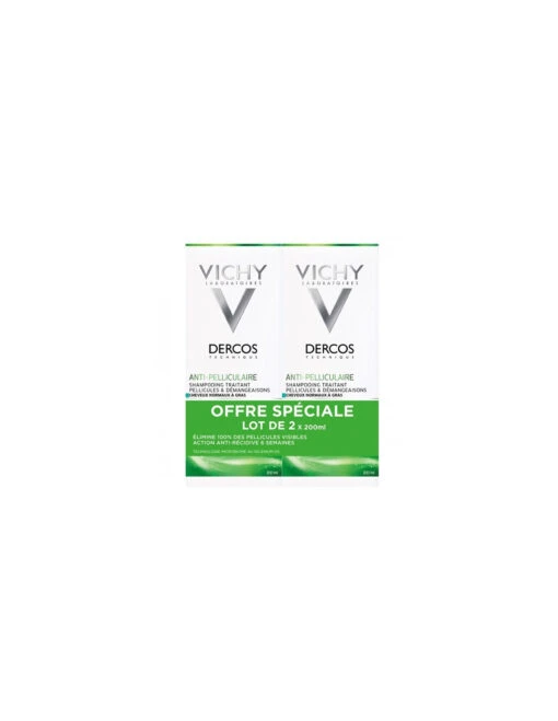 Vichy Dercos Anti-Pelliculaire DS Shampooing Traitant Lot 2x200ml -Soins Produits Boutique vichy dercos pelliculaire ds shampooing traitant lot